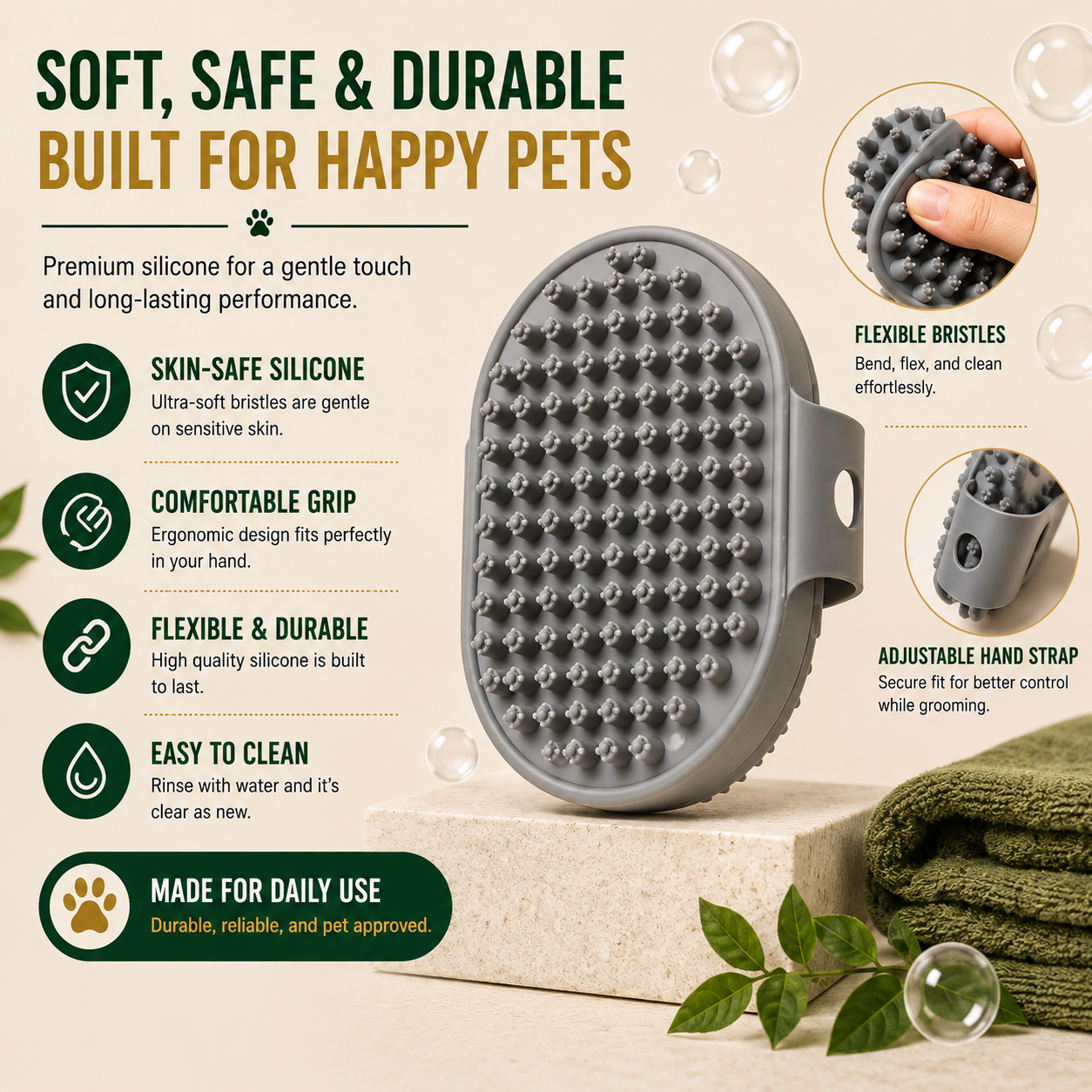 FreshBath™ Bubble Hands Pet Bath Brush