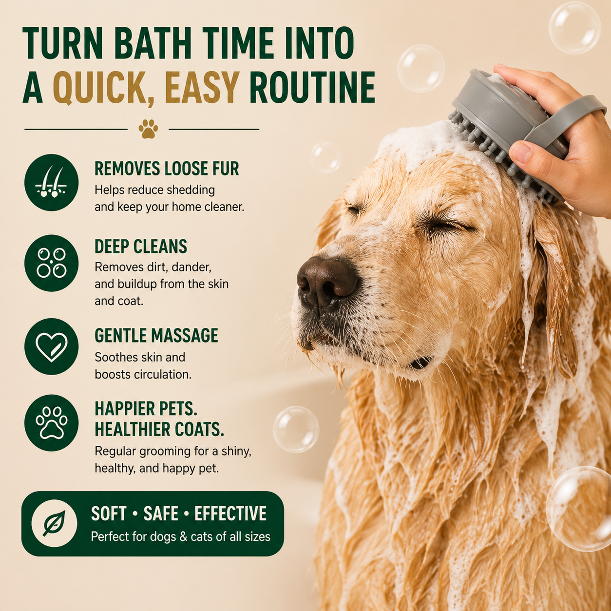 FreshBath™ Bubble Hands Pet Bath Brush