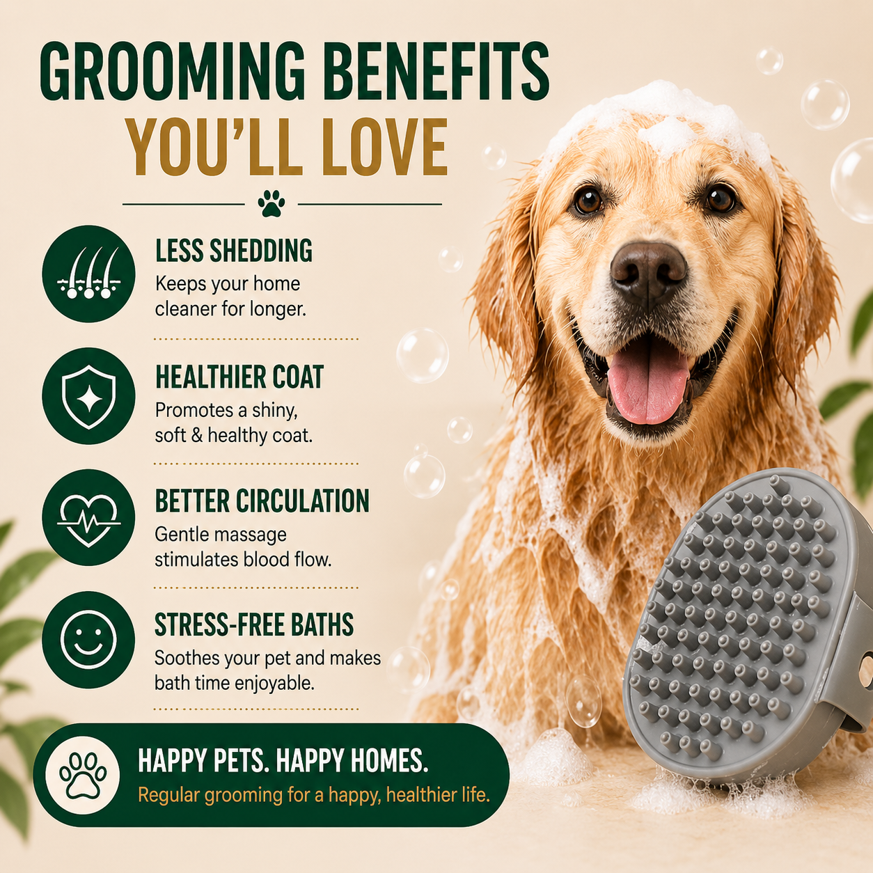 FreshBath™ Bubble Hands Pet Bath Brush